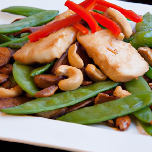 Crisp Cashew Chicken & Snap Peas: A Flavorful stir-fry Delight