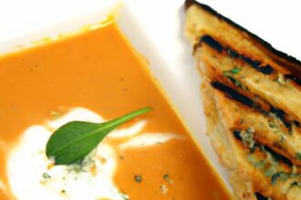 Savor the Classic: Creamy Tomato Basil Soup with Grilled Cheese