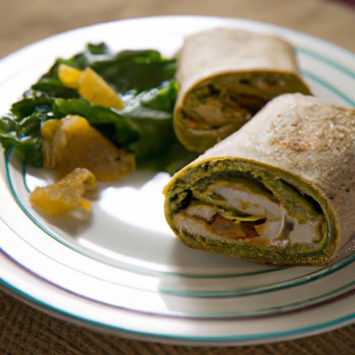 Savor the Flavor: Grilled Chicken & Spinach Whole Wheat Wrap