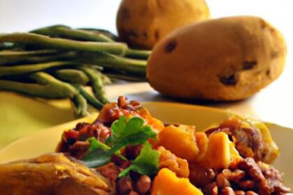 Quick & Nutritious: Microwave Baked Sweet Potato & Beans