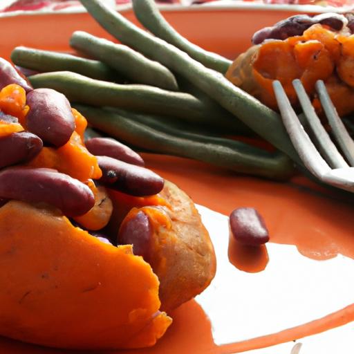 Quick & Nutritious: microwave Baked Sweet Potato & Beans