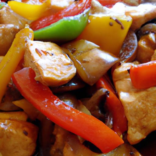 Sizzling Garlic Sesame Chicken & Bell Pepper Stir Fry Delight