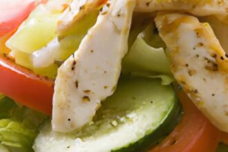 Fresh Flavors: Greek Chicken Paired with Cucumber Tomato Salad