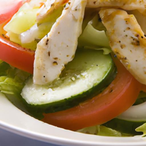 Fresh Flavors: Greek Chicken Paired with Cucumber Tomato Salad