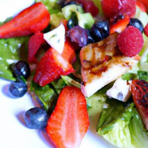 A Flavorful Twist: Grilled Halloumi Salad with Fresh Berries