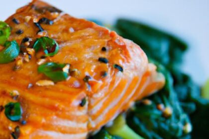 Flavorful Teriyaki Salmon & Sesame Spinach: A Low-Cal Delight