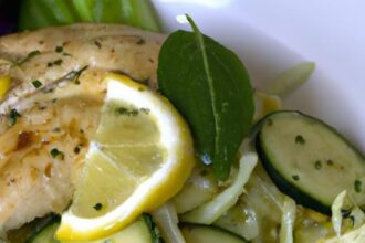 Zesty Lemon Basil Chicken Paired with Refreshing Cucumber Salad