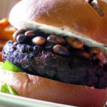 Fiery Black Bean Burgers on Nutty Whole Wheat Buns