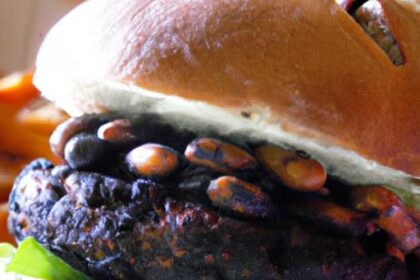 Fiery Black Bean Burgers on Nutty Whole Wheat Buns