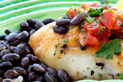 Zesty Baked Cod with Salsa & Black Beans: Low-Cal Delight