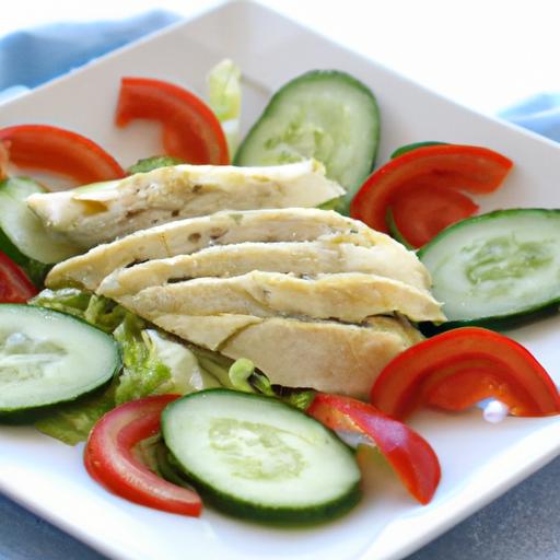 Fresh Flavors: ⁣Greek Chicken Paired with Cucumber tomato Salad