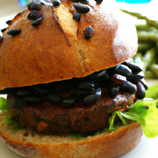 fiery Black bean Burgers​ on Nutty Whole Wheat Buns