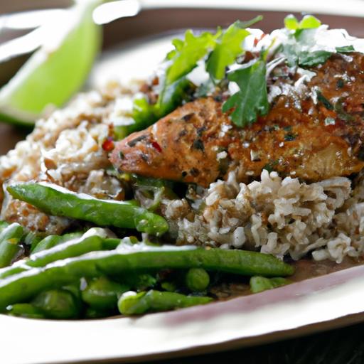 Zesty Cilantro lime Grilled Chicken with Nutty Brown Rice