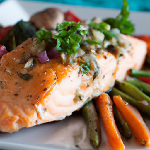 Light & Lively: Baked Salmon with Roasted Veggie Medley
