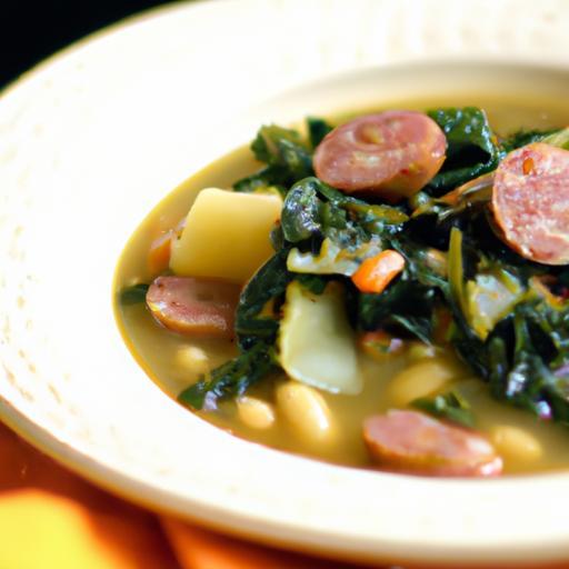 Hearty White Bean & Kale Soup with Savory Sausage Twist
