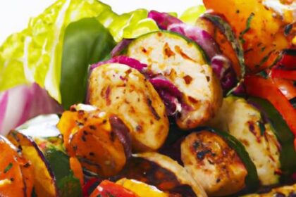 Sizzling Grilled Halloumi & Veggie Skewers: A Flavorful Feast