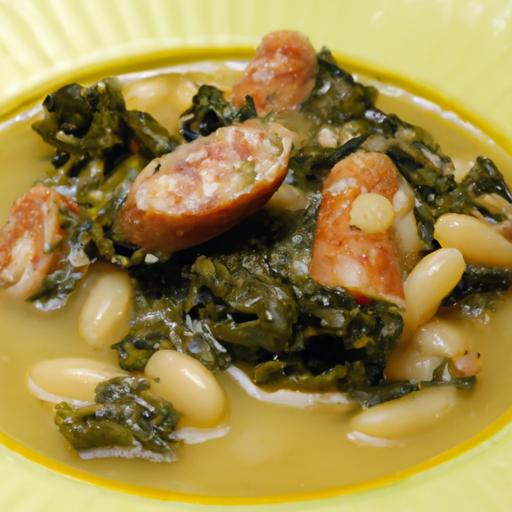 Hearty White Bean & Kale Soup with Savory Sausage Twist
