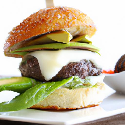 Savor Juicy Bison Burgers Topped with Creamy Avocado Aioli