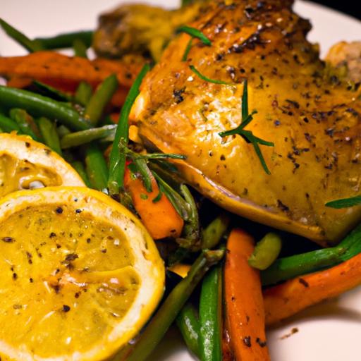 Zesty Lemon Herb Chicken Paired with Crispy Roasted Veggies