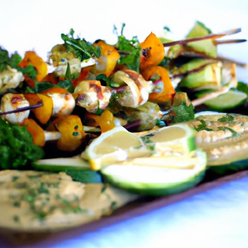 Savor the Flavor: Grilled Veggie Skewers Paired with Hummus