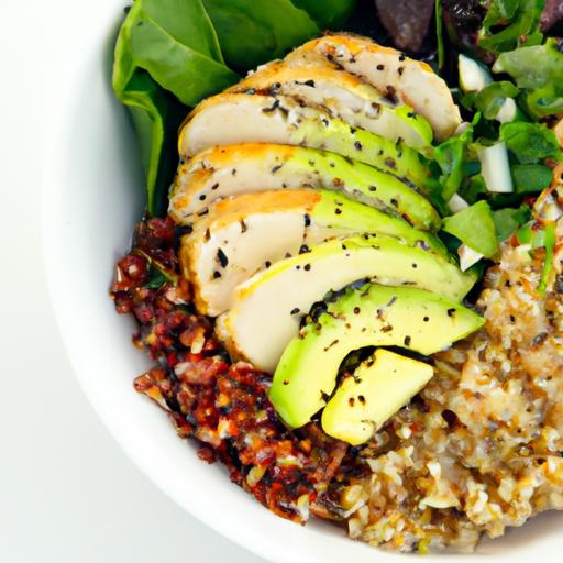 Fuel Your Day: Grilled Chicken & ‍Quinoa Bowl with Avocado