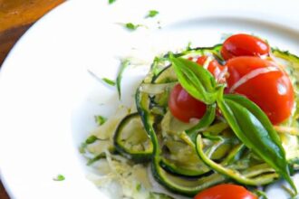 Zucchini Noodles with Pesto & Cherry Tomatoes: Fresh Twist
