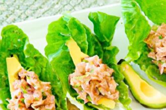 Fresh & Flavorful: Tuna and Avocado Lettuce Wraps Delight