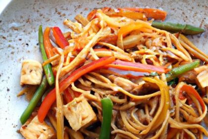 Fiery Peanut Noodles with Tofu: A Flavorful Vegan Delight