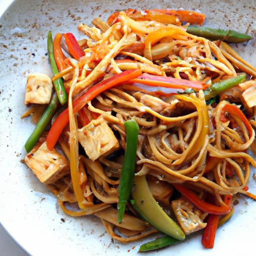 Fiery Peanut Noodles with Tofu: A Flavorful Vegan Delight