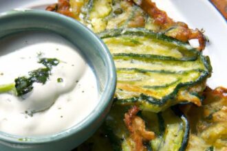 Crispy Zucchini Fritters with Refreshing Yogurt Herb Sauce