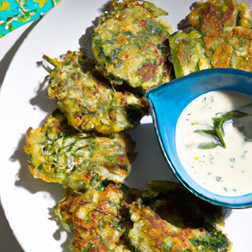Crispy Zucchini Fritters with Refreshing Yogurt Herb Sauce