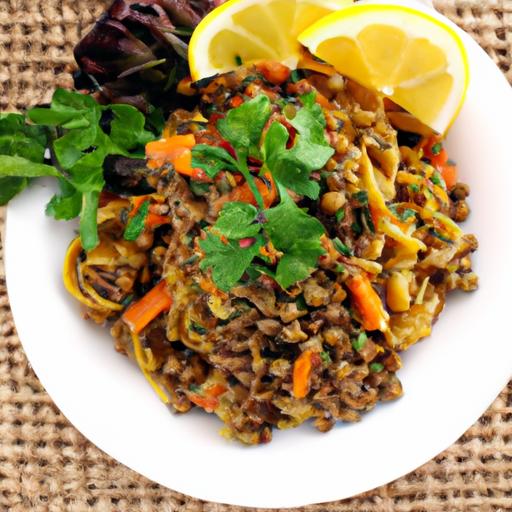 Wholesome Lentil pasta Paired with Vibrant Roasted Veggies