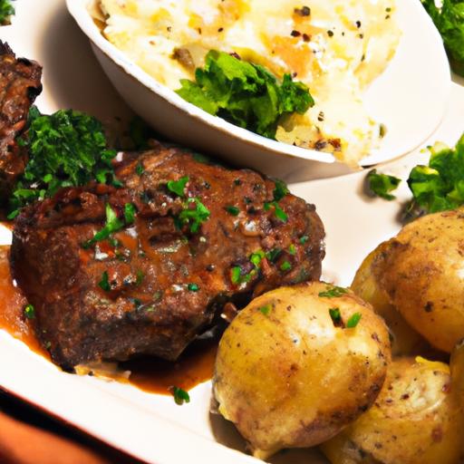 Savor Garlic butter Steak Bites with Crispy Potatoes Delight