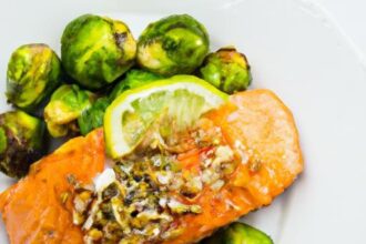 Zesty Lemon Butter Salmon with Crispy Keto Brussels Sprouts