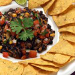 Quick & Zesty Black Bean Corn Salsa with Crispy Chips