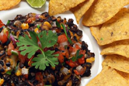 Quick & Zesty Black Bean Corn Salsa with Crispy Chips