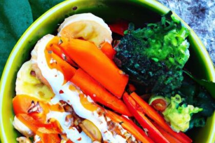 Colorful Rainbow Nourishment Bowls with Maple Tahini Drizzle
