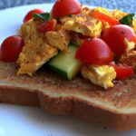 Wholesome Egg & Veggie Scramble with Toast Delight