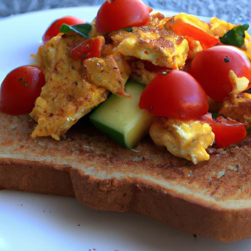 Wholesome Egg & Veggie Scramble with Toast Delight