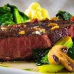 Savor New York Strip with Garlic Butter & Roasted Veggies