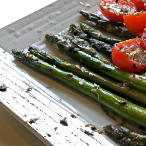 Savory Parmesan Roasted Asparagus with Tomatoes & Balsamic