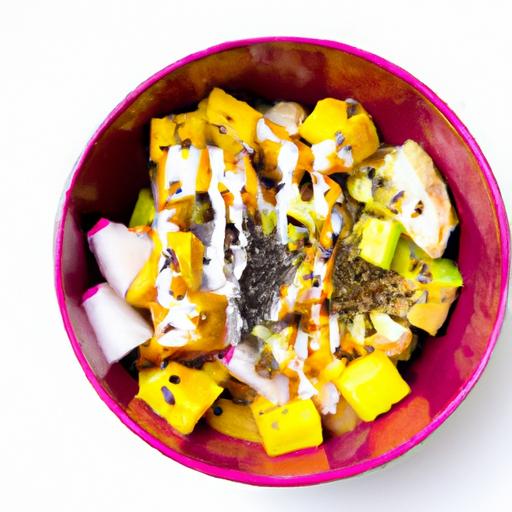 Colorful Rainbow Nourishment Bowls with Maple Tahini Drizzle