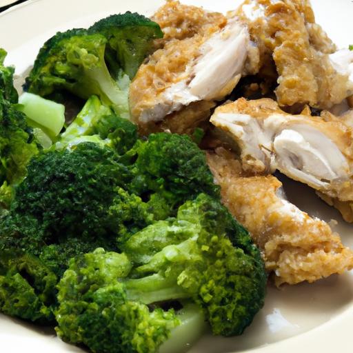 Crunchy Comfort: Crispy Baked Chicken Tenders & Broccoli
