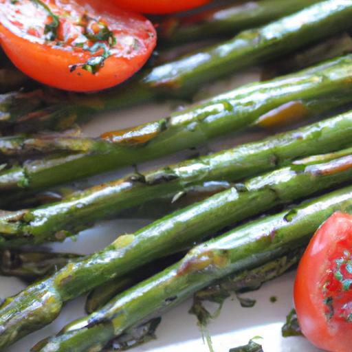 Savory Parmesan Roasted Asparagus with Tomatoes & Balsamic