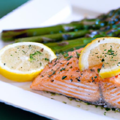 Zesty Lemon Dill Salmon with crisp Asparagus Delight