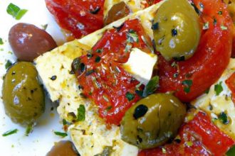 Savory Baked Feta with Tomatoes & Olives: A Mediterranean Delight