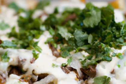 Savor Carne Asada Fries Topped with Creamy Queso Fresco