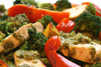 Vibrant Pesto Chicken & Roasted Veggie Bowl Recipe Delight