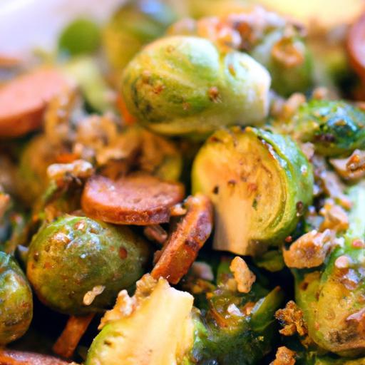 Nutritious Roasted Brussels Sprouts & Chicken Sausage Delight