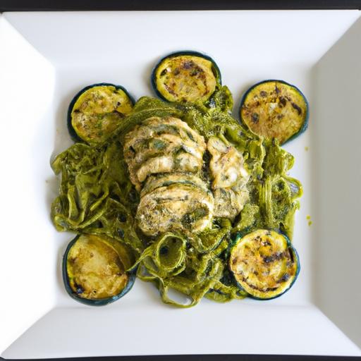 Zesty Zucchini Noodles with Creamy Pesto Chicken Delight